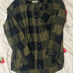 Magellan Outdoors Olive & Black Plaid Flannel